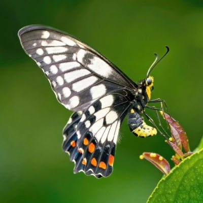 Papilio anactus (Dainty Swallowtail) at Weston, ACT - 7 Mar 2022 by Kenp12