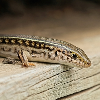 Ctenotus robustus (Robust Striped-skink) at Weston, ACT - 22 Jan 2025 by Kenp12