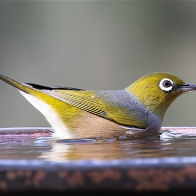 Zosterops lateralis at Symonston, ACT - 12 May 2025 by rawshorty