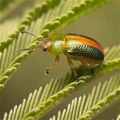 Calomela parilis (Leaf beetle) at Yarralumla, ACT - 30 Oct 2025 by Debbie05