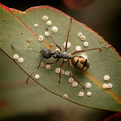 Camponotus suffusus (Golden-tailed sugar ant) at Acton, ACT - Yesterday by Debbie05